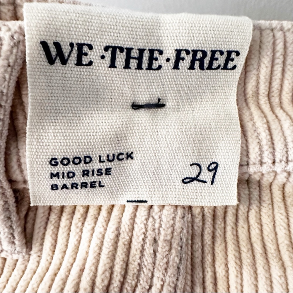 Free People We The Free Good Luck Mid-Rise Cord Barrel Jeans - Picture 6 of 6